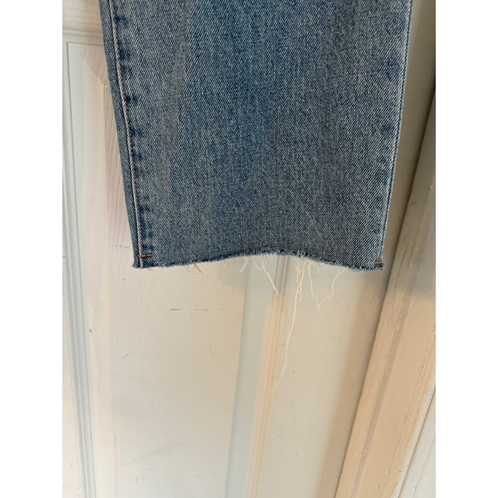 Blank NYC Baxter Ribcage Straight Leg Distressed Jeans Ripped Baggy Raw Hem Butt - Picture 3 of 16